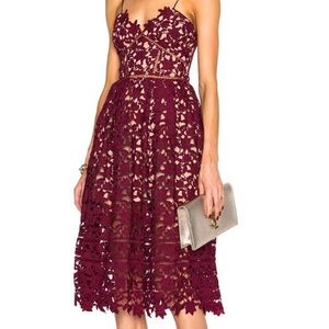 Self Portrait Burgundy Azalea Dress